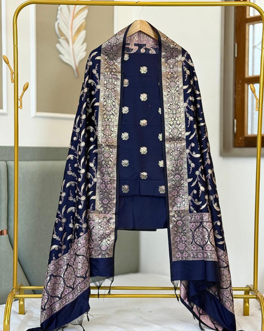 Banarasi Silk Blend Salwar Suit for Women – Festive & Party Wear