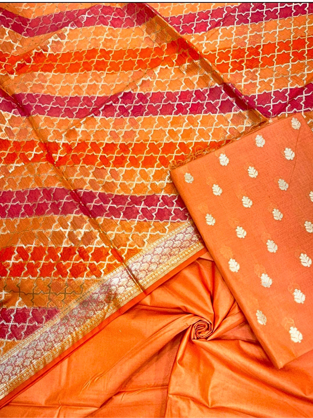 Banarasi Chanderi Unstitched Suit Set,&nbsp; Festive Dress Material