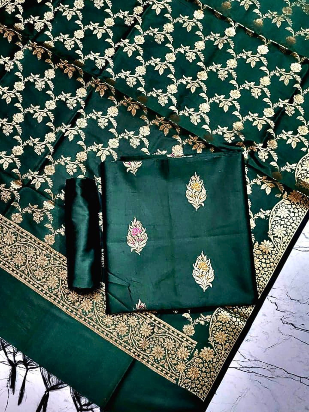 Traditional Banarasi Silk Blend Salwar Suit for Parties
