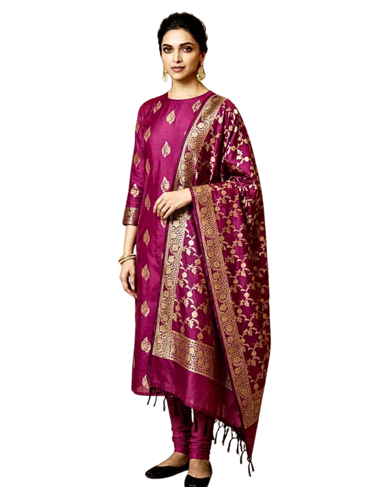 Traditional Banarasi Silk Blend Salwar Suit for Parties