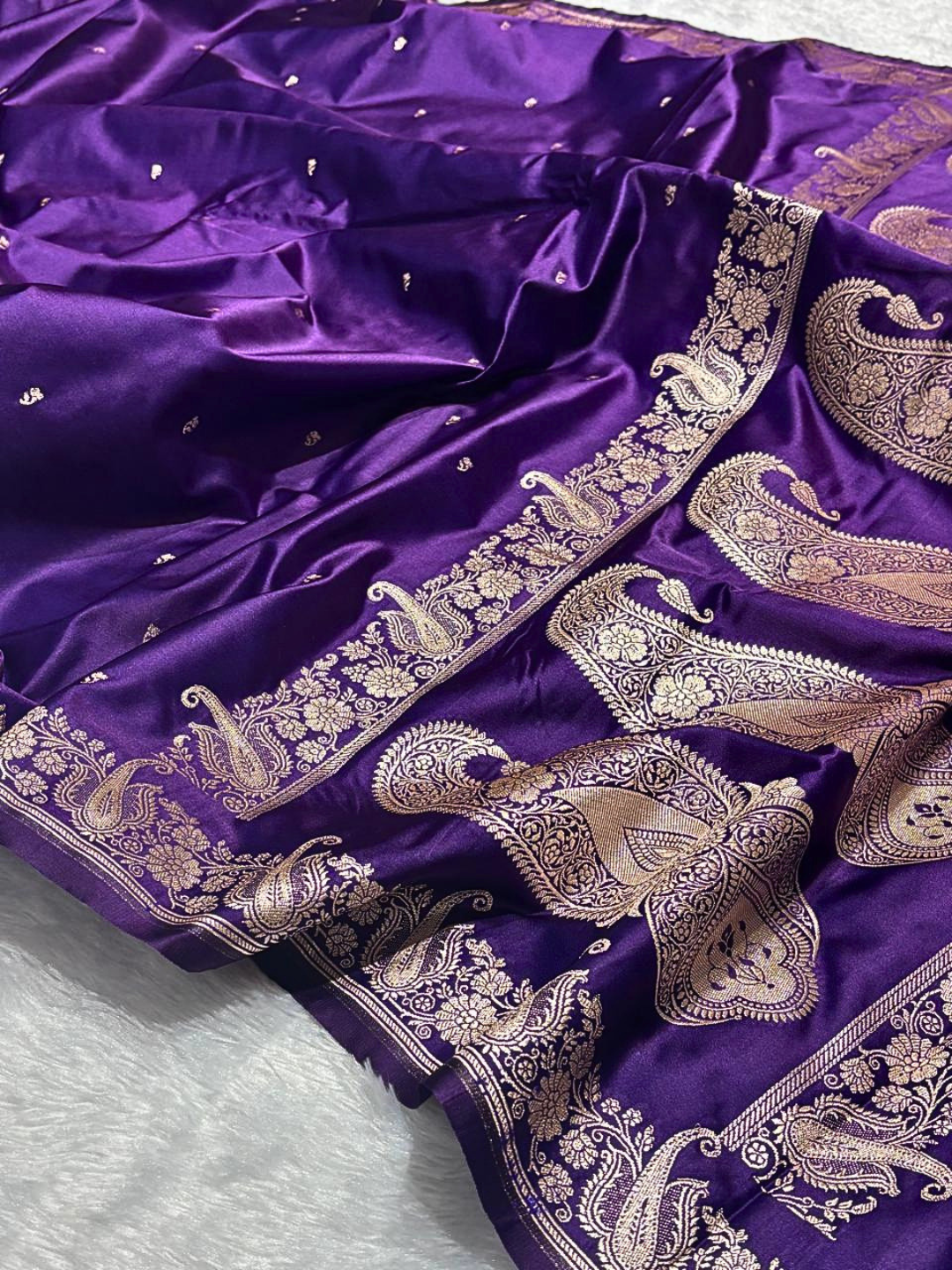 Women's Banarasi Mashru Silk Saree | Zari Woven Border, Festive Wear