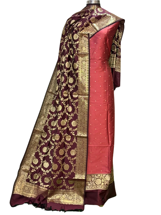 Women’s Banarasi Silk Ethnic Suit Set for Parties & Weddings