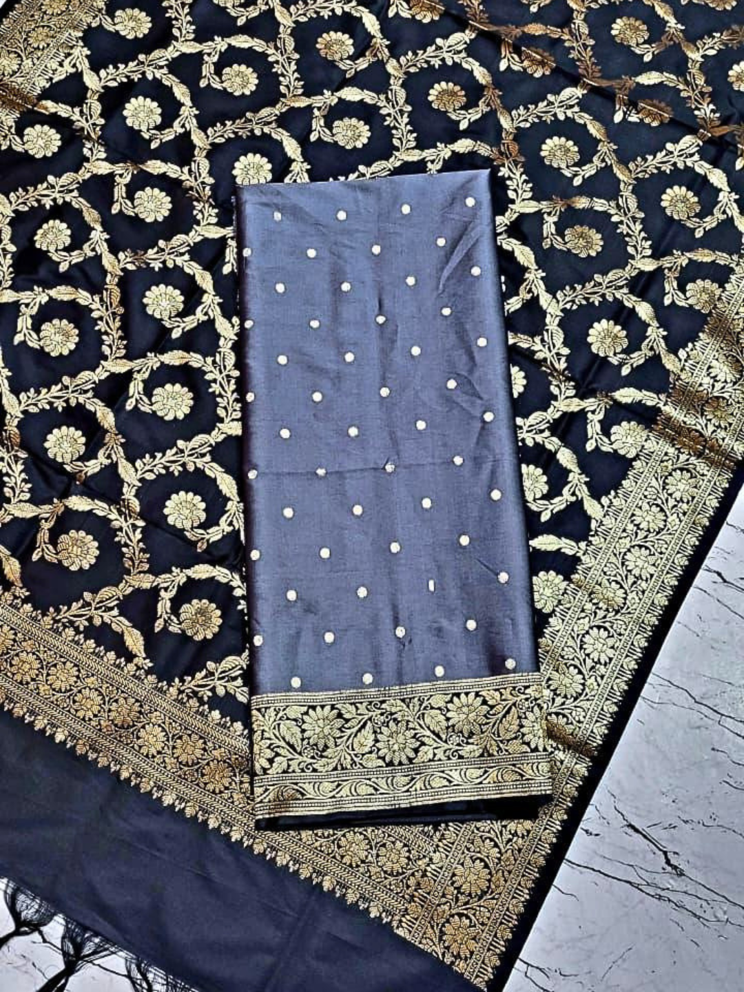 Women’s Banarasi Silk Ethnic Suit Set for Parties & Weddings