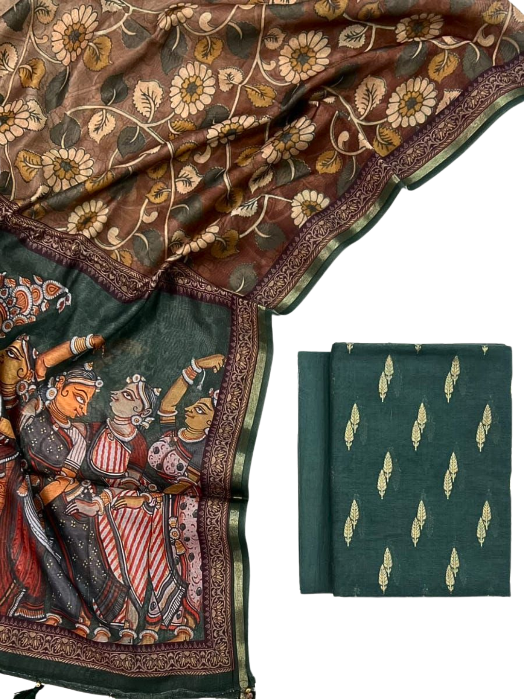 Chanderi Cotton Unstitched Suit with Pichwai Printed Dupatta – Summer Wear