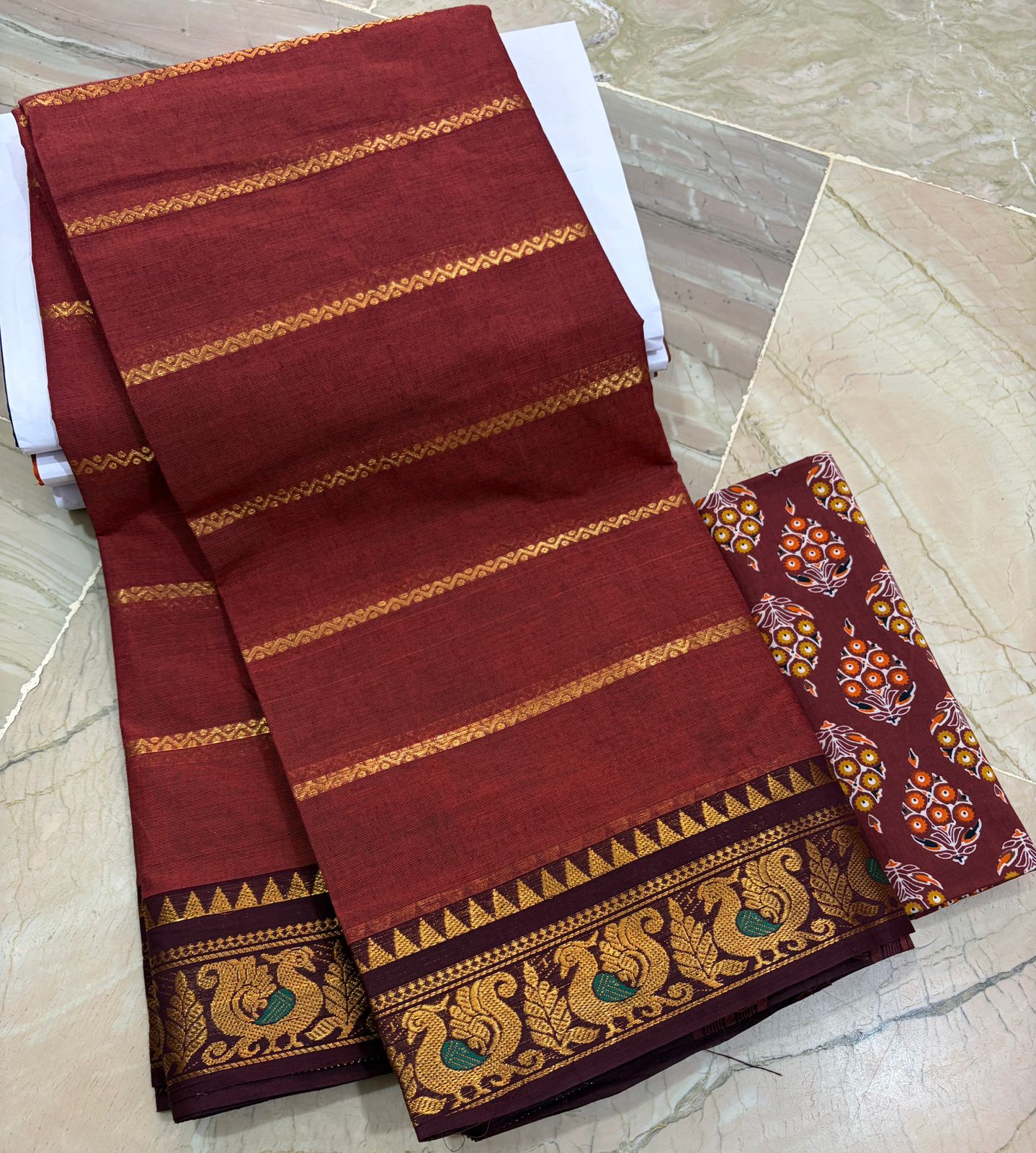 Kanchi  cotton sarees with ganga jamuna border