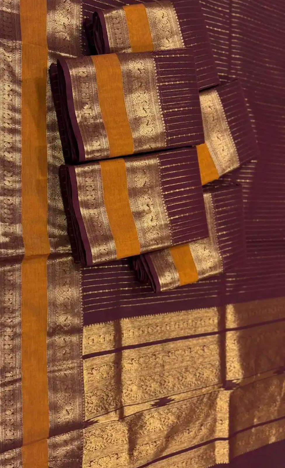 Lightweight Summer Wedding Saree | Handwoven Kanchi Cotton Saree with Rich Pallu