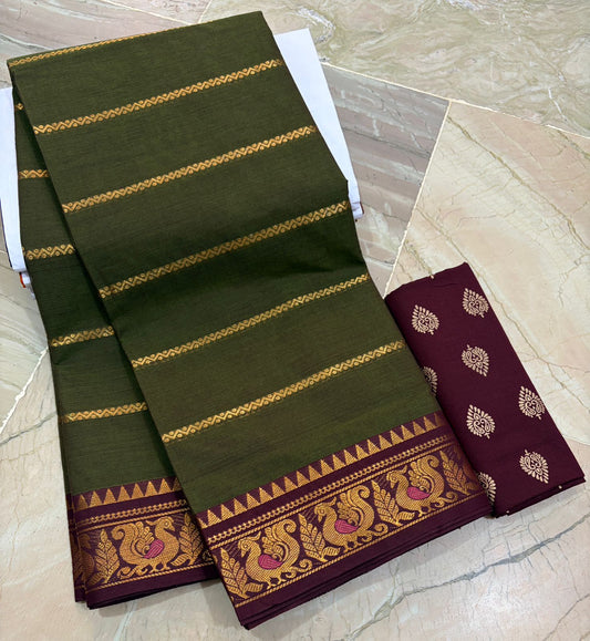 Kanchi  cotton sarees with ganga jamuna border