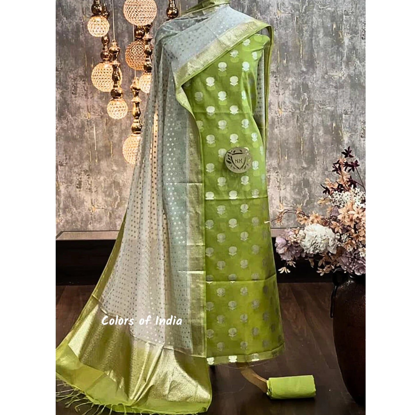 Banarasi  Chanderi  Cotton Unstitched Suits