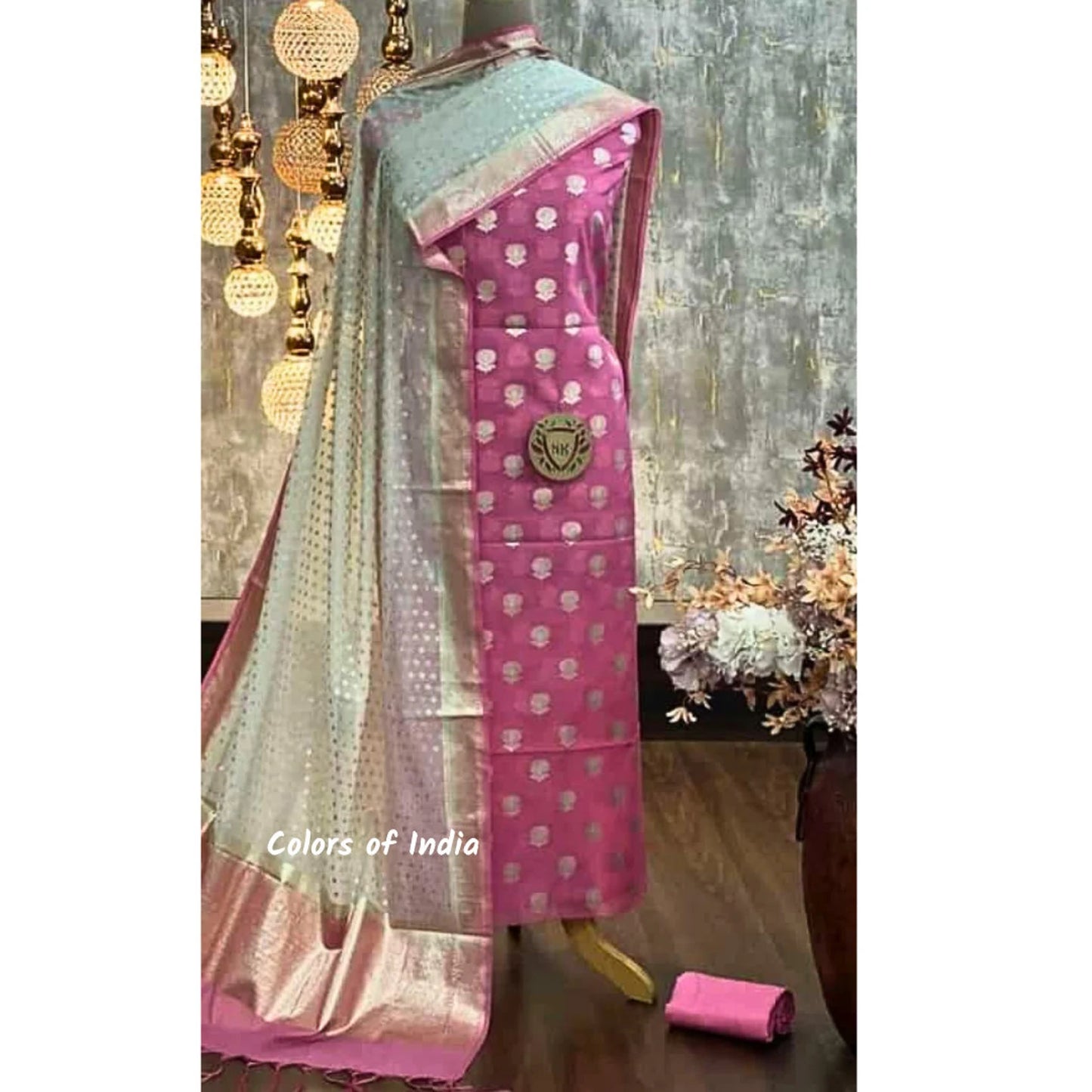 Banarasi  Chanderi  Cotton Unstitched Suits