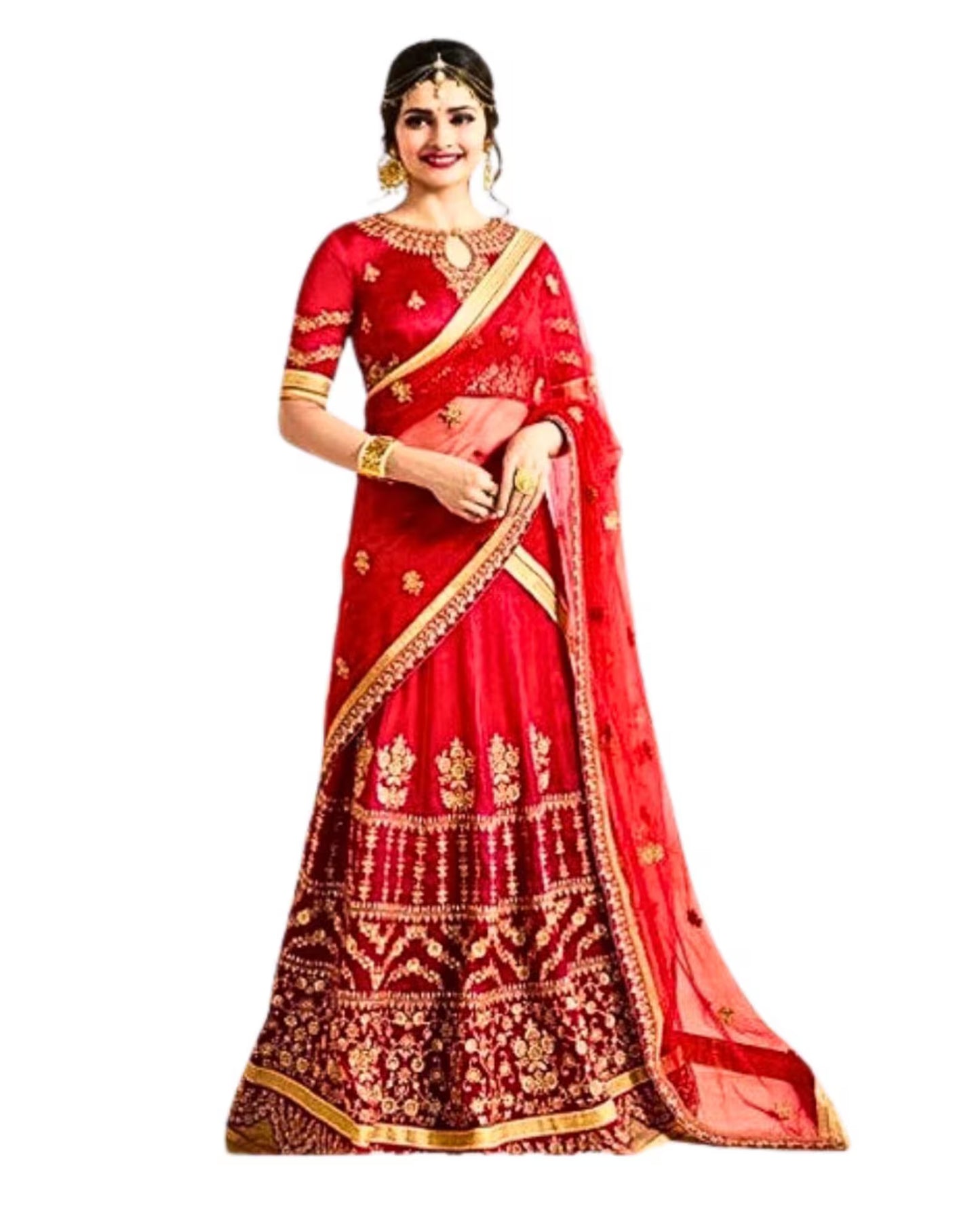 Stunning Red Wedding Lehenga Choli , Wedding  and Reception Wear