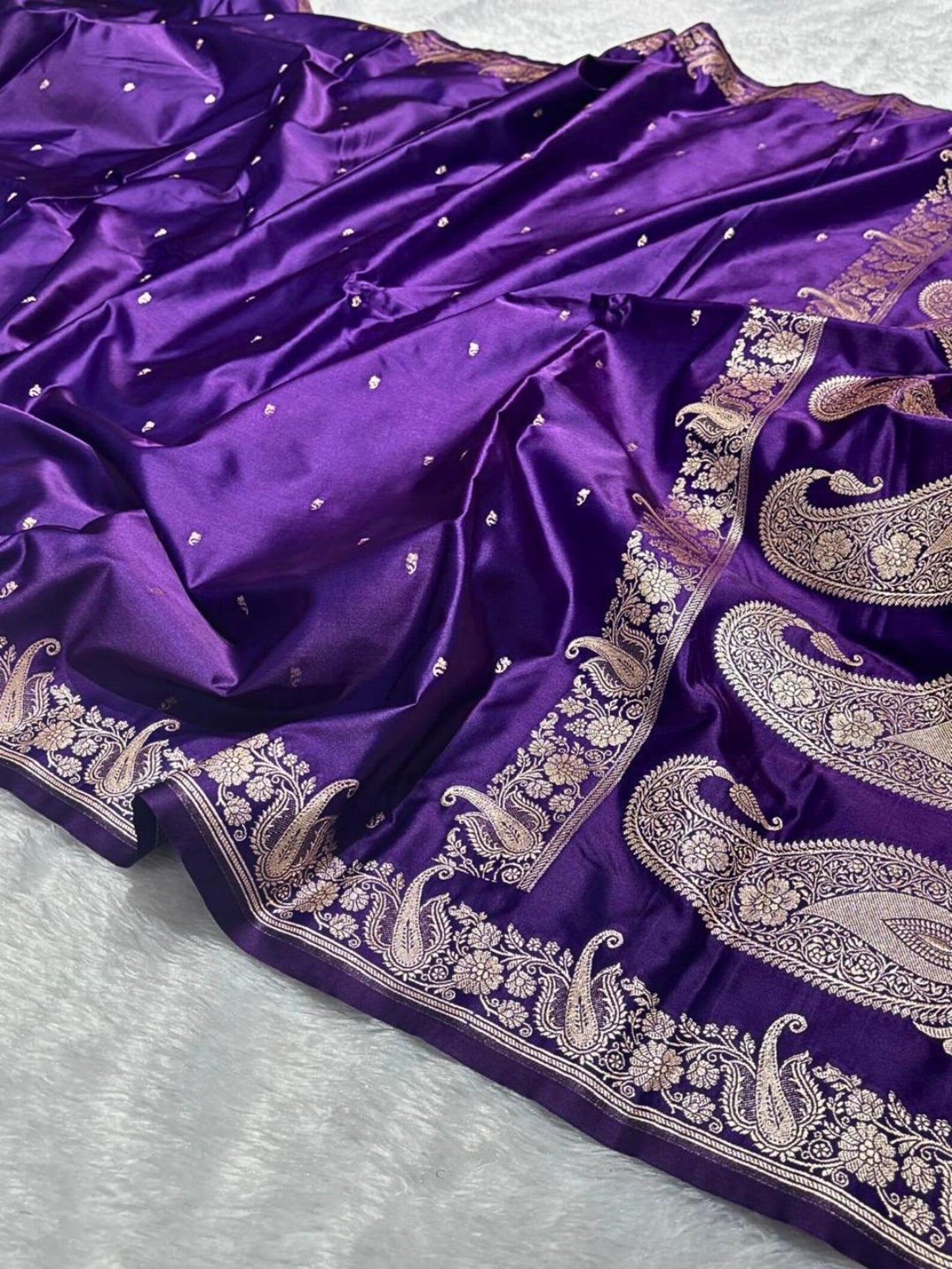 Women's Banarasi Mashru Silk Saree | Zari Woven Border, Festive Wear