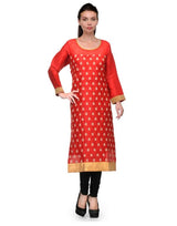 Red  Party Wear / Wedding Wear  Silk Satin  Kurta , Chest 42 Inches , FREE DELIVERY