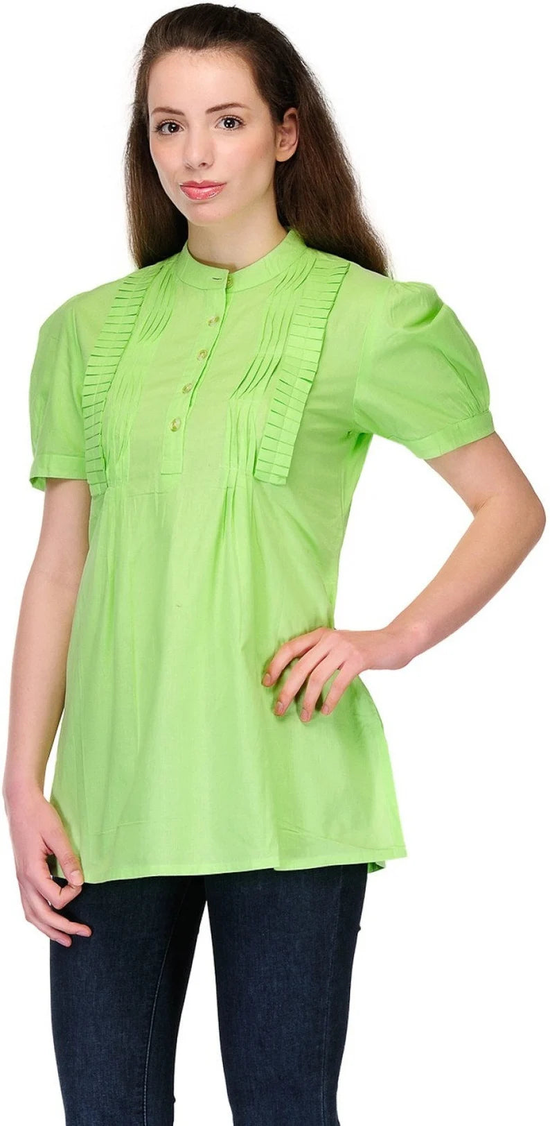 Lime Green Cotton Summer Top for Women |  Womens Summer Clothing
