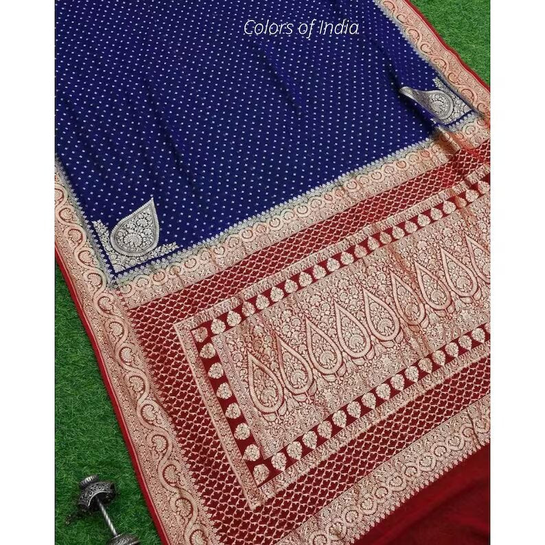 Banarasi  Semi Georgette Saree with zari work  , FREE  DELIVERY