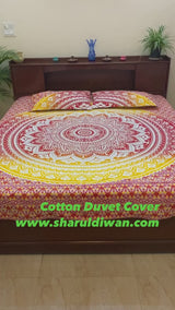 Yellow  Cotton Quilt Cover / Razai Cover / Duvet Cover  Double Bed With Zipper  , FREE DELIVERY