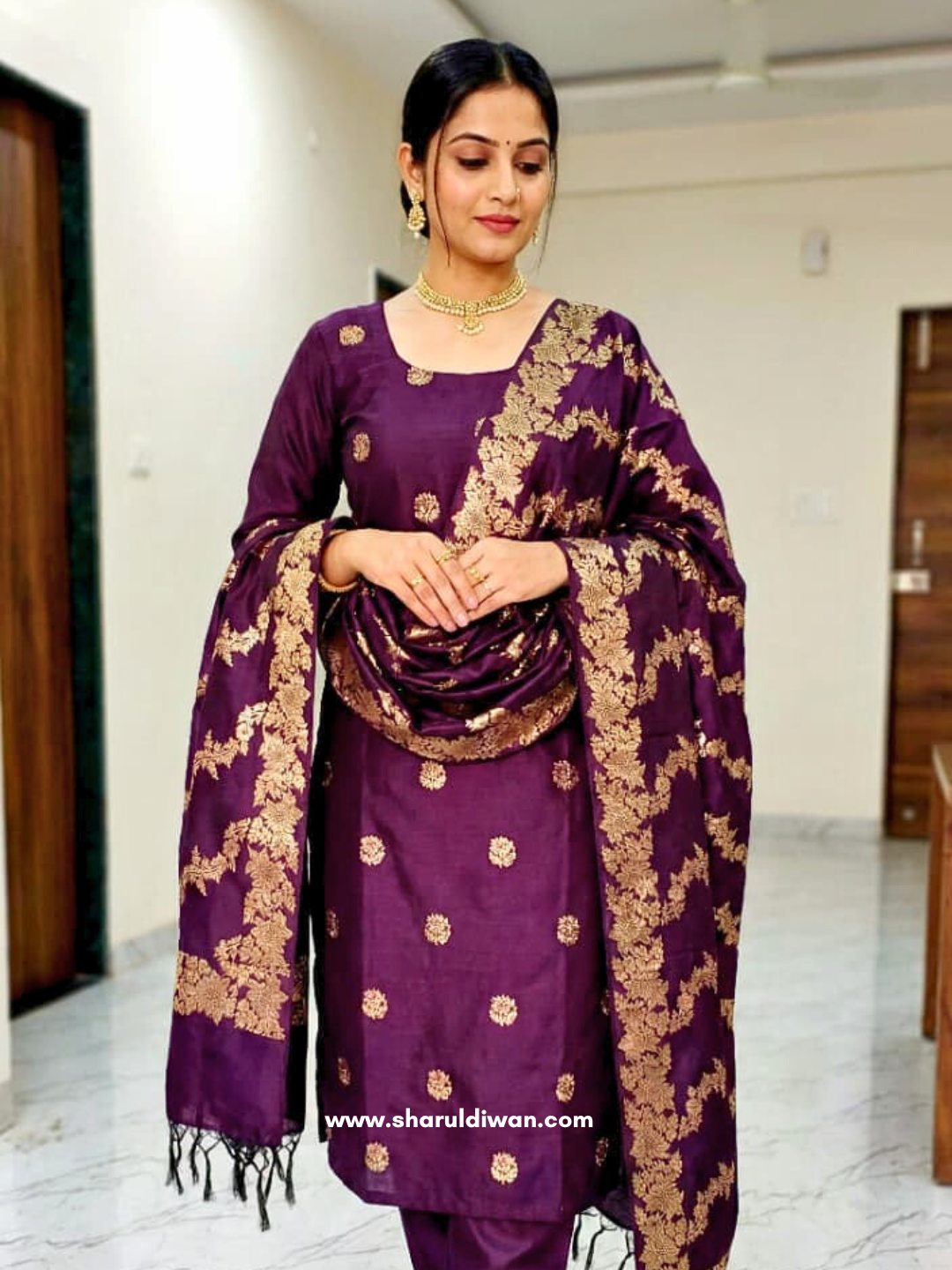 Banarasi Silk Salwar Suit – Unstitched Indian Ethnic Outfit