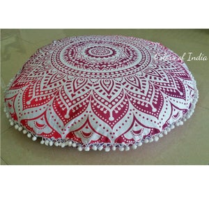 Red  Large Size  Floor Cushion Cover ,  FREE  DELIVERY