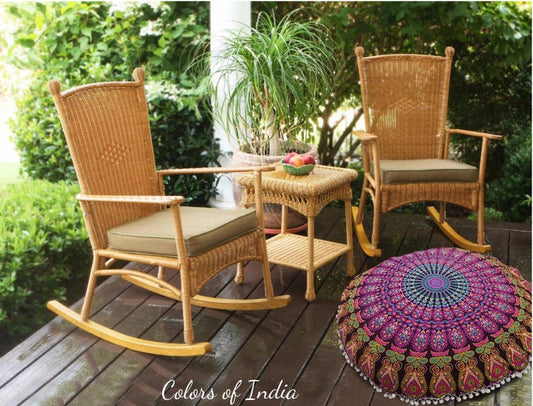 Purple  Large Size Round  Floor Cushion Cover  FREE  DELIVERY