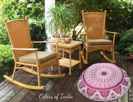Red and White 32 Inches diameter round floor cushion , FREE DELIVERY