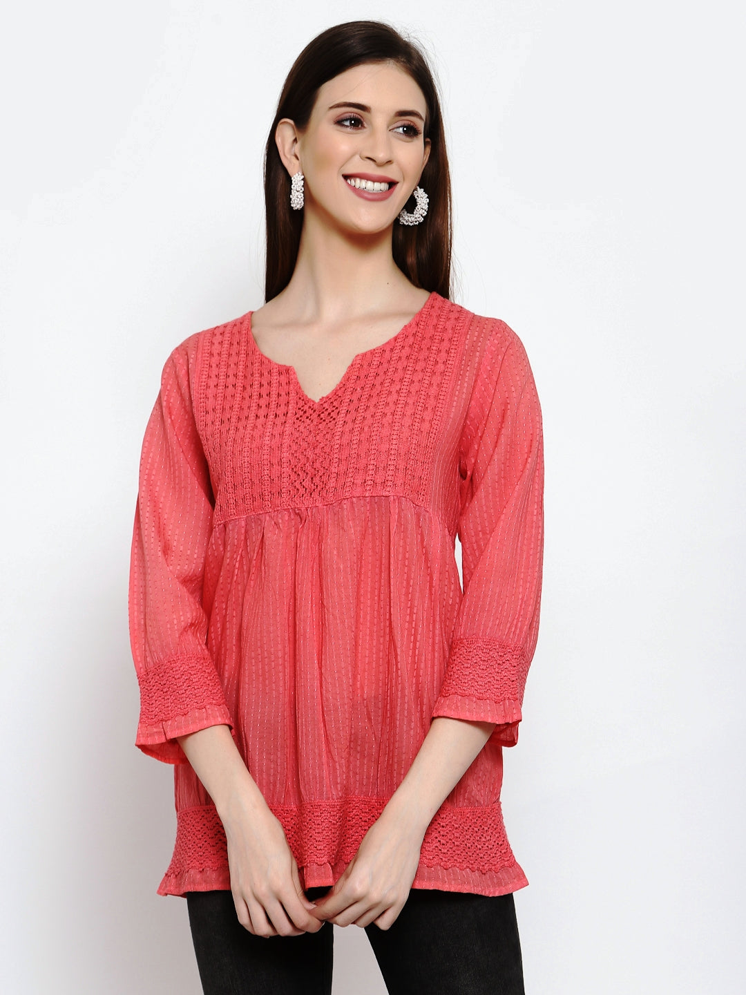 Womens Cotton Lace Top , Chest - 38 Inches , FREE DELIVERY