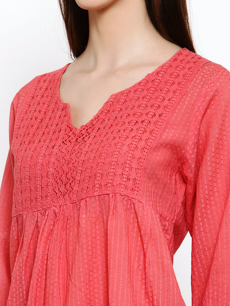 Womens Cotton Lace Top , Chest - 38 Inches , FREE DELIVERY