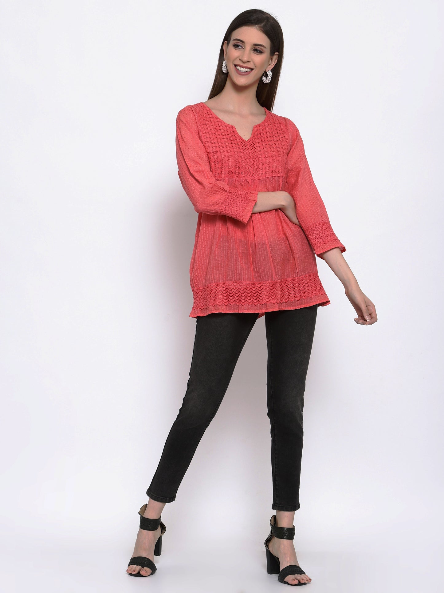 Womens Cotton Lace Top , Chest - 38 Inches , FREE DELIVERY