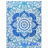 Blue Queen Size Cotton Bedsheet  , FREE  DELIVERY
