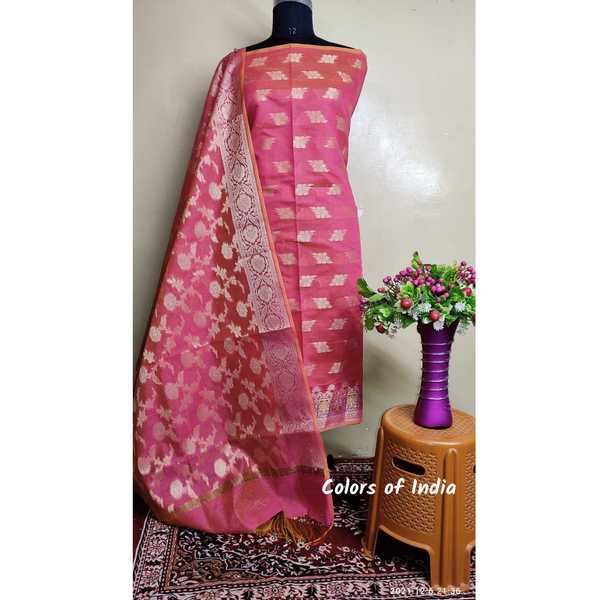 Banarasi Cotton Dress Material  ,  FREE DELIVERY