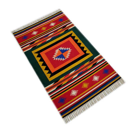 Multicolored   handwoven rug / dhurrie ,   FREE DELIVERY