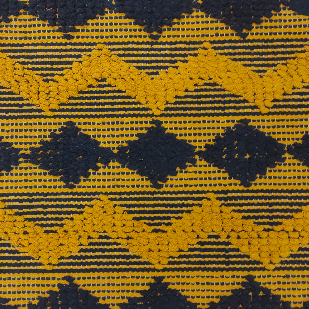 Mustard / Navy handwoven  rug  / dhurrie   , FREE  DELIVERY