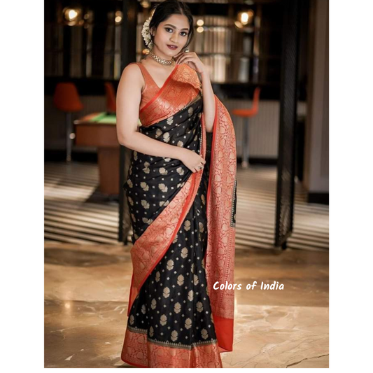 Banarasi  zari booti semi georgette saree ,  FREE DELIVERY