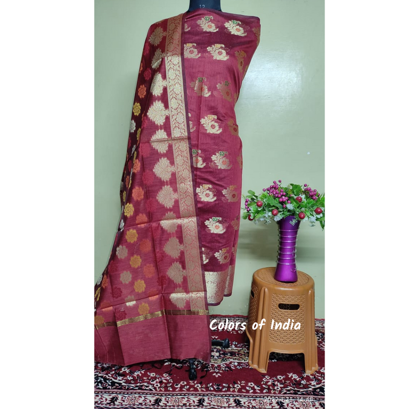Banarasi Cotton Dress Material  ,  FREE DELIVERY