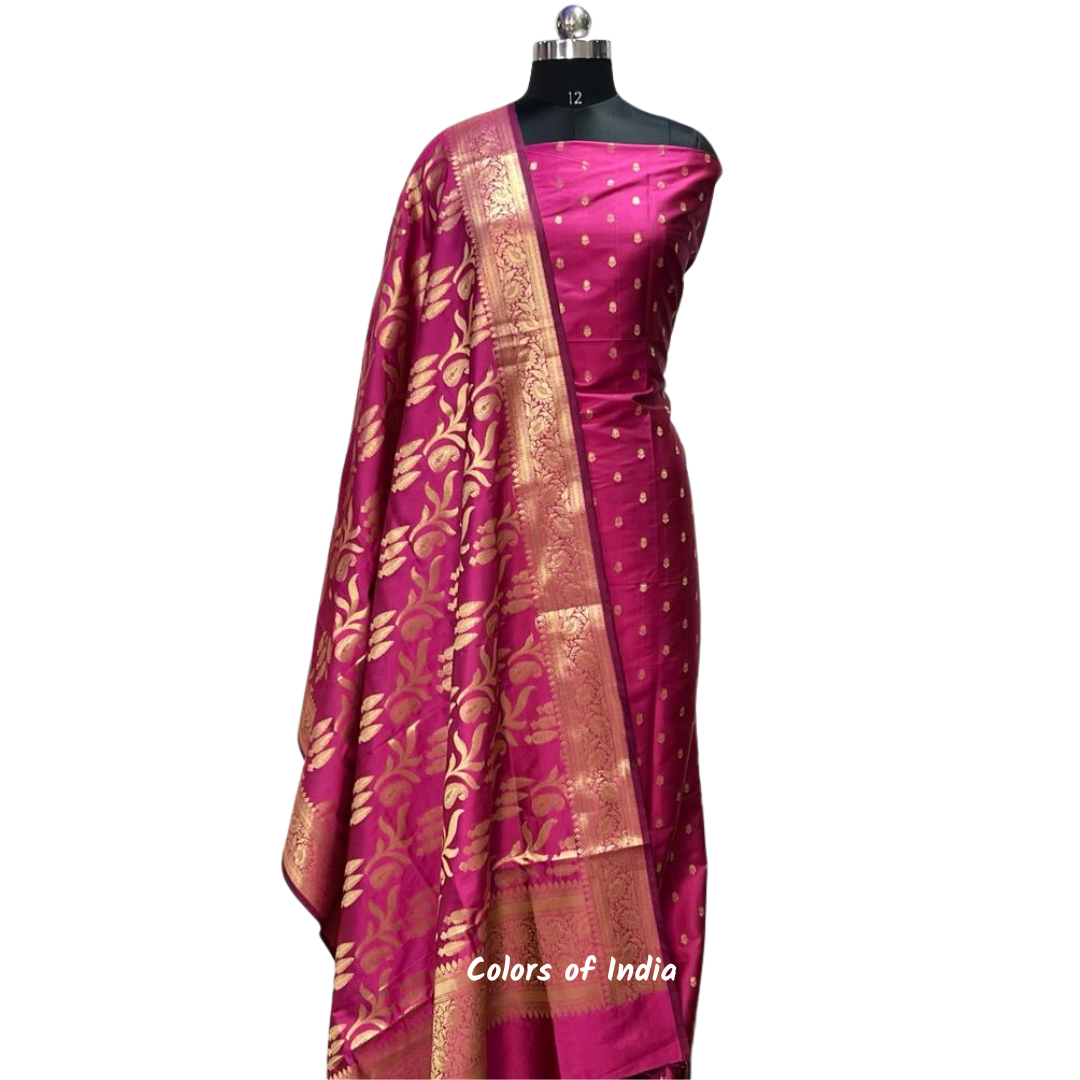 Banarasi  zari  kurta , salwar dupatta set  , FREE  DELIVERY