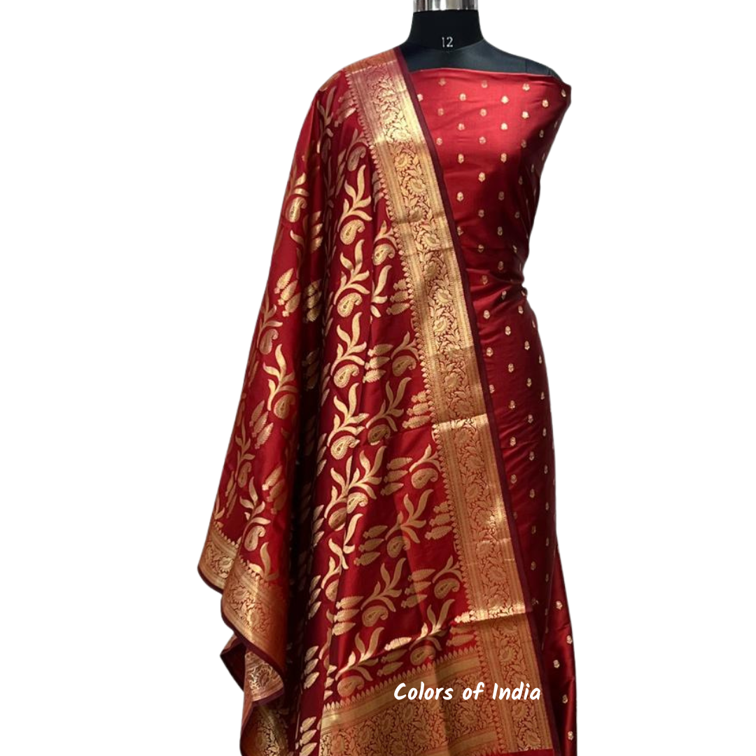 Banarasi  zari  kurta , salwar dupatta set  , FREE  DELIVERY
