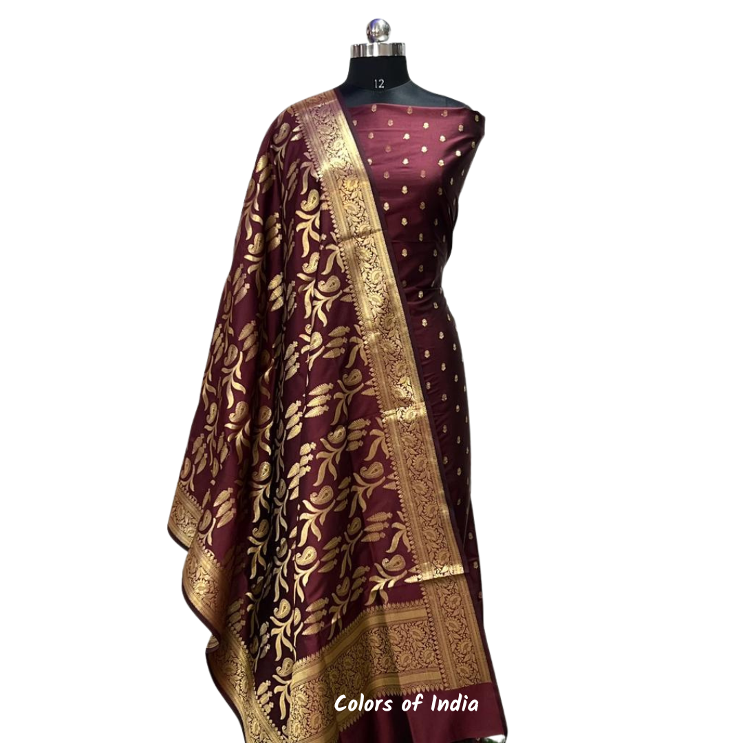 Banarasi  zari  kurta , salwar dupatta set  , FREE  DELIVERY
