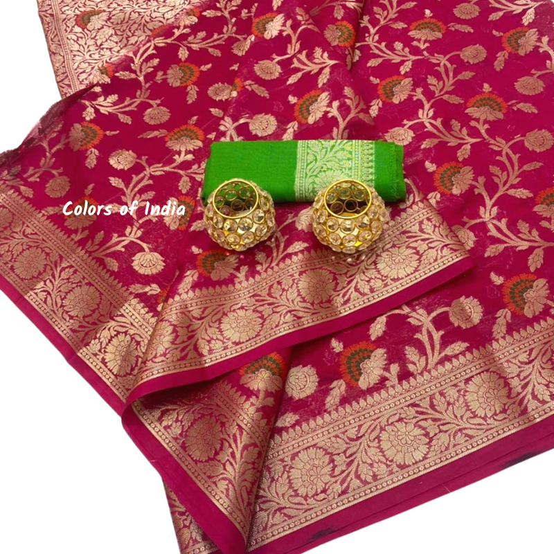Semi Georgette Party Wear Sarees with Blouse Piece , FREE DELIVERY