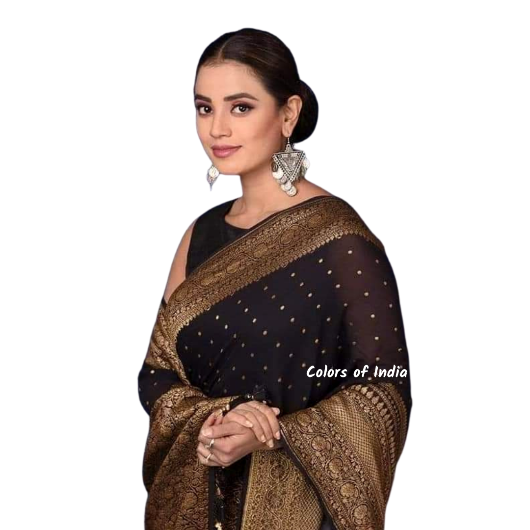 Banarasi  Semi Georgette Saree  , FREE  DELIVERY