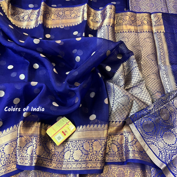 Banarasi Kora  Organza   Sarees with blouse  , FREE  DELIVERY