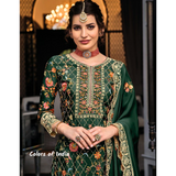Embroidered  Sharara  , Party Wear Semi stitched Dress Material , FREE DELIVERY