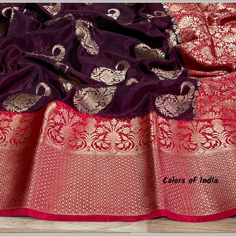 Red and white Banarasi wedding sarees , FREE  DELIVERY