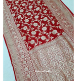 Red banarasi party wear saree , FREE  DELIVERY