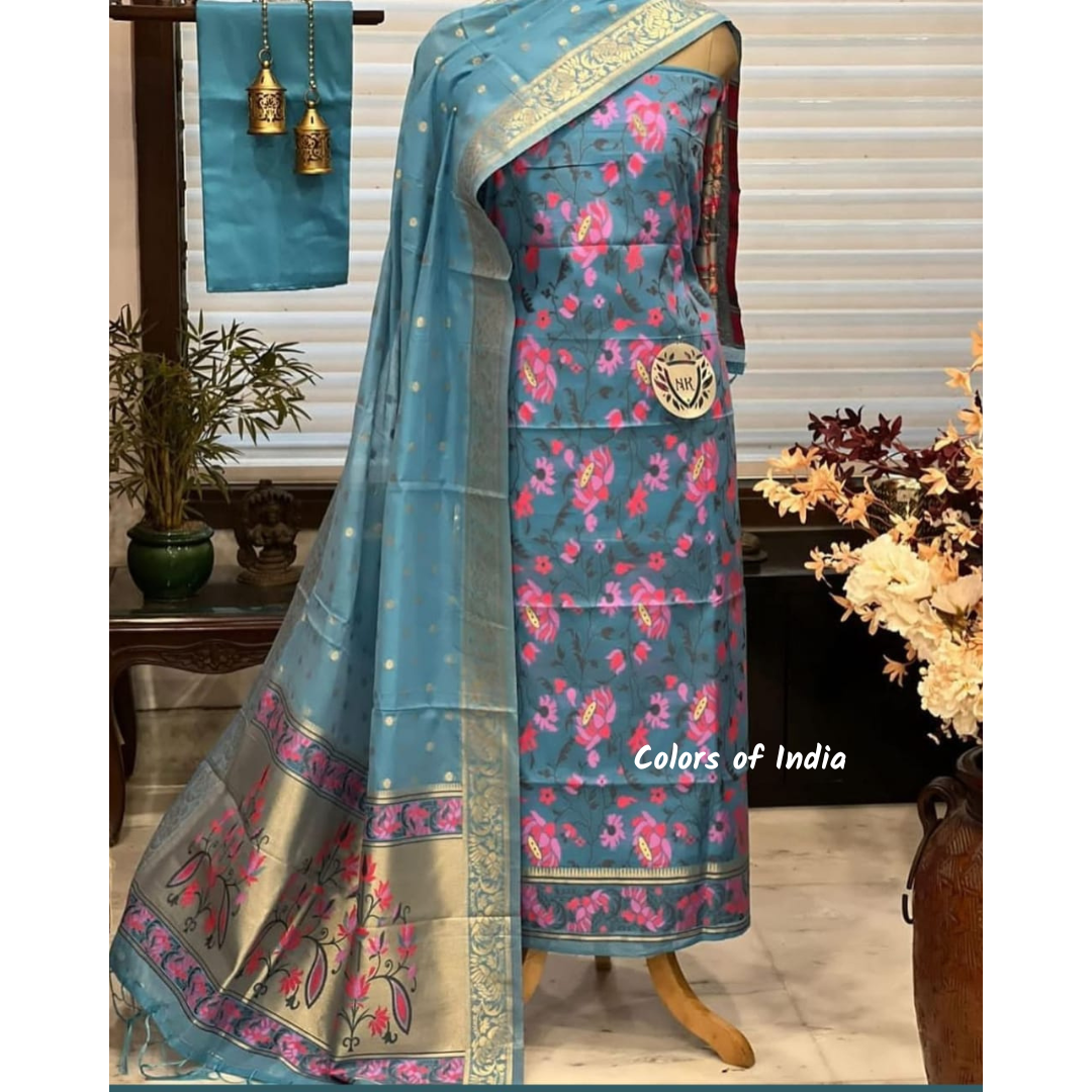 Party Wear Unstitched Dress Material , FREE DELIVERY