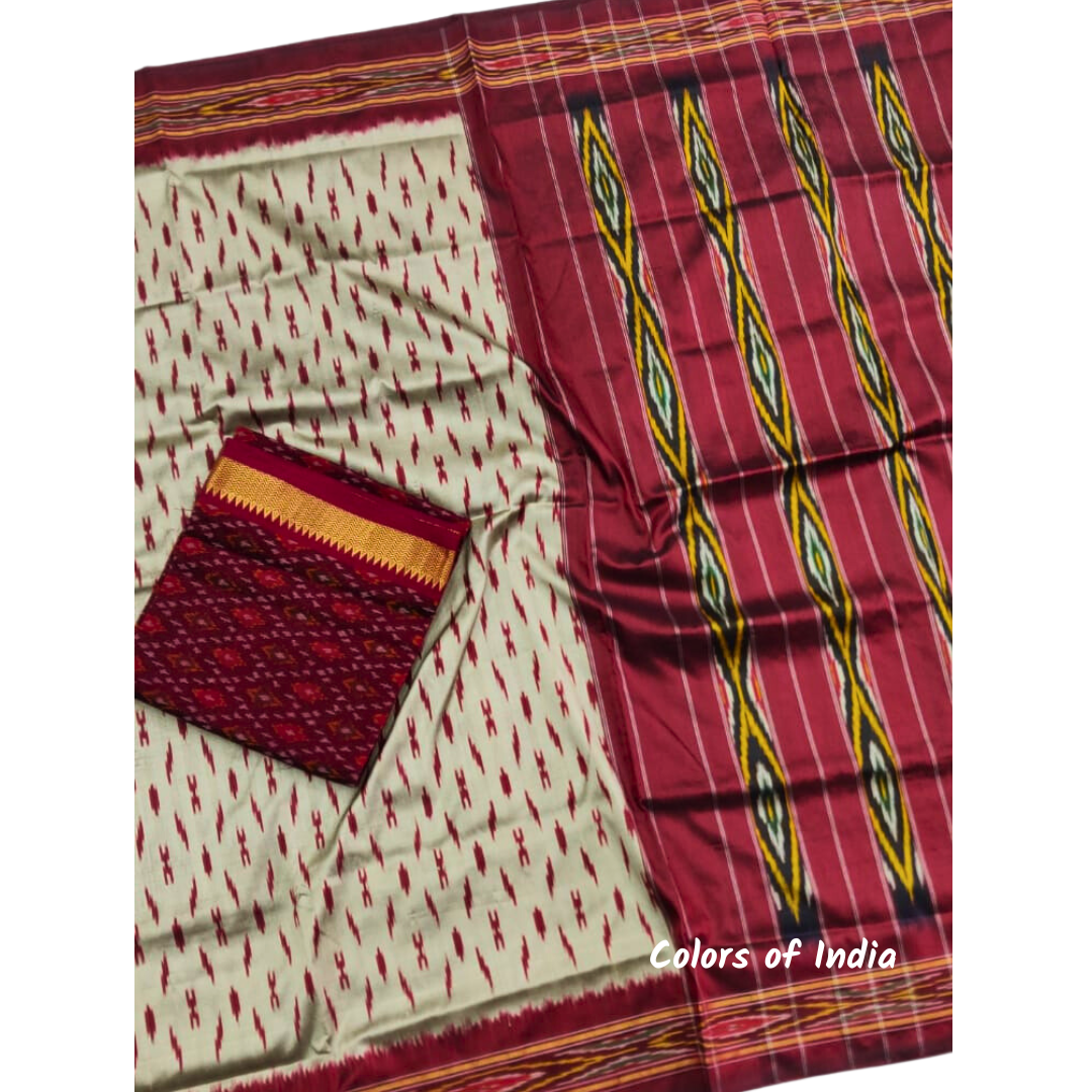 Pure Silk Saree , Pochampally Ikat  Silk Saree , Saree  with  blouse Piece , FREE  DELIVERY