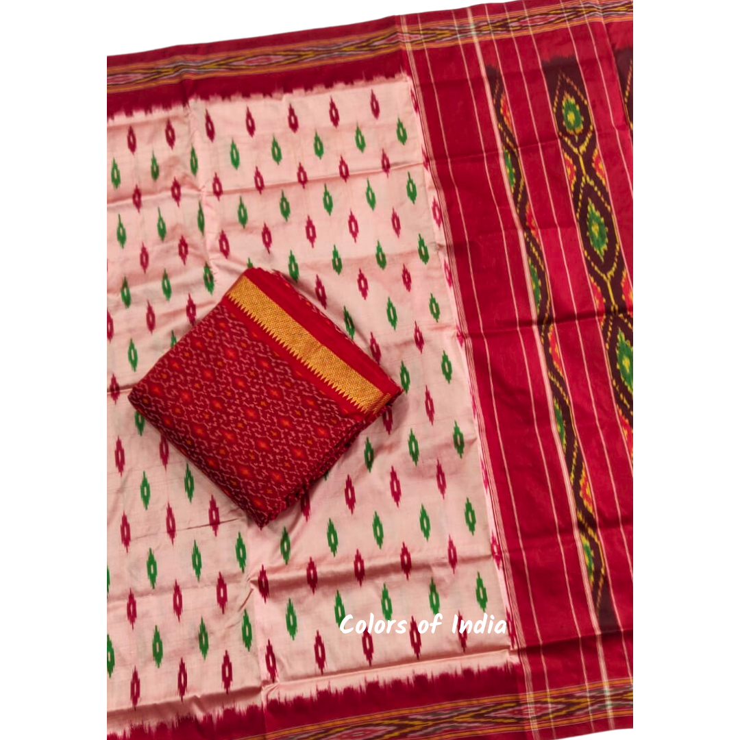 Pure Silk Saree , Pochampally Ikat  Silk Saree , Saree  with  blouse Piece , FREE  DELIVERY