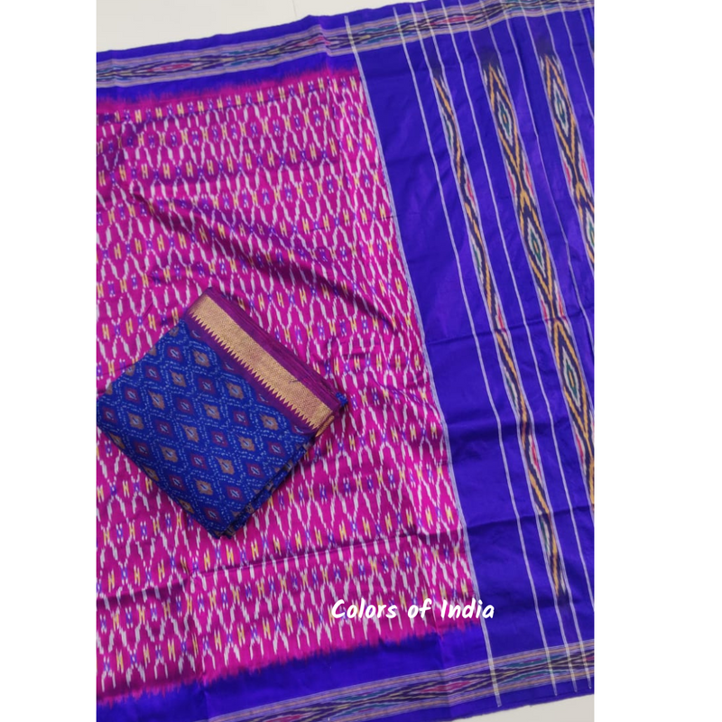 Pure Silk Saree , Pochampally Ikat  Silk Saree , Saree  with  blouse Piece , FREE  DELIVERY