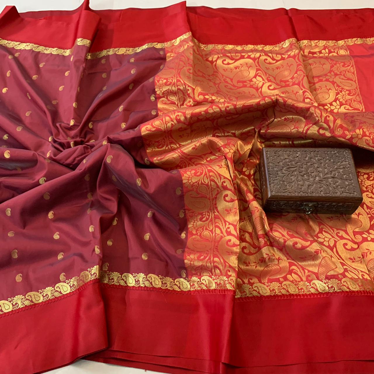 Colors of India Banarsi  Maheshwari Silk Saree , FREE DELIVERY