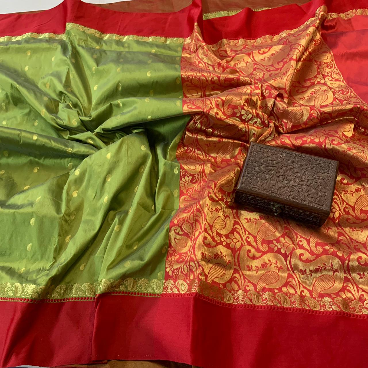 Colors of India Banarsi  Maheshwari Silk Saree , FREE DELIVERY