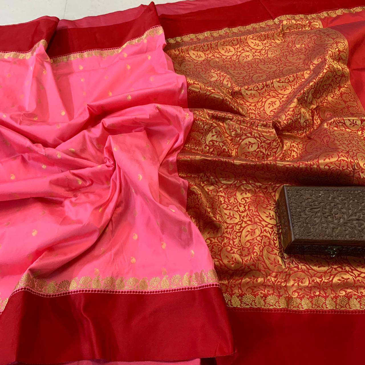 Colors of India Banarsi  Maheshwari Silk Saree , FREE DELIVERY