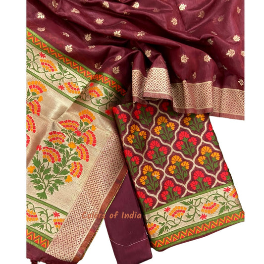 Banarasi Cotton Unstitched Suits  , FREE  DELIVERY