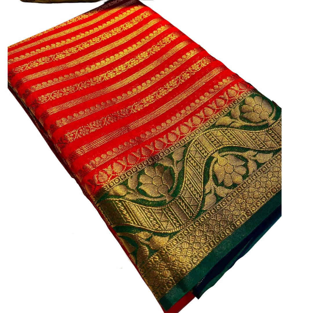 Banarasi wedding   saree with  blouse piece ,  FREE  DELIVERY